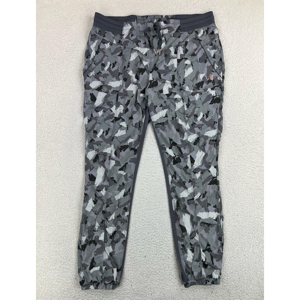 Indygena Pants Womens XL Gray Camo Lightweight Jogger Nylon Stretch Outdoor